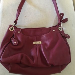 Kim Rogers maroon shoulder purse